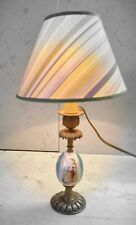 lampada da comodino fine '800 in ottone con uovo in ceramica