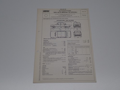Fiat 125 berlina tipo - berlina, b
