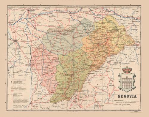 Mappa storica segovia spagna - mappa,