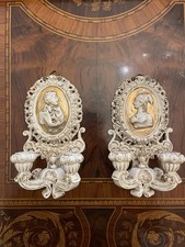 Coppia di Applique Antichi in Ceramica