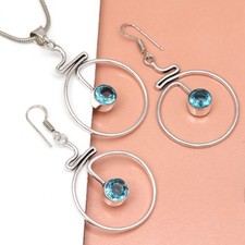 Set orecchini topazio blu