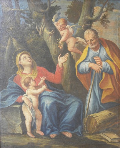 Sacra famiglia paesaggio - famiglia, un