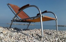 Chaise Longue Sedia Reclinabile Pezzo Unico simil le corbisier  alluminio cuoio