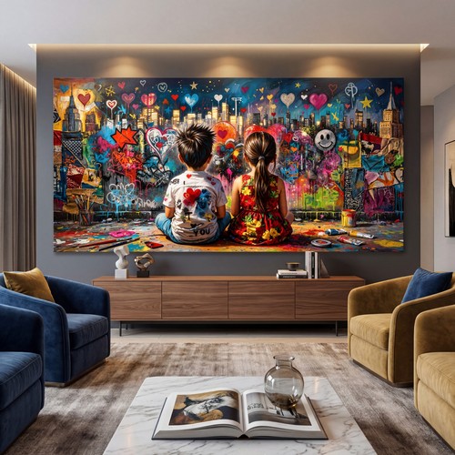 Astratto graffiti banksy kids - astratto,