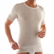 Maglia intima girocollo da uomo mezza manica corta in lana 80% Liabel 05148 43