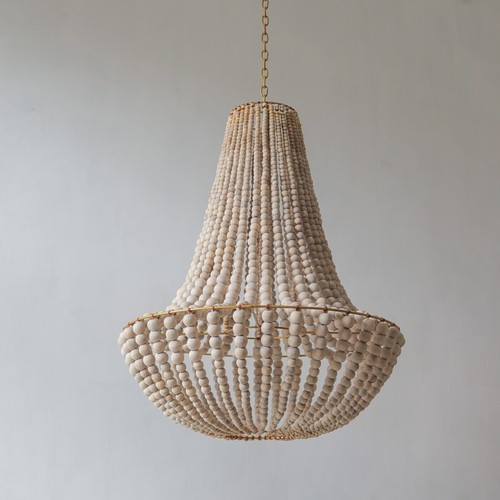 Wood beaded chandelier in - wood,