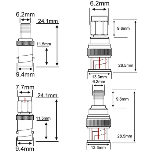 Set connettori bnc - connettori, a