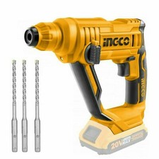Trapano Martello Demolitore Tassellatore Batteria l20 V INGCO + 3 Punte SDS Plus