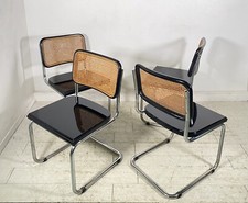 SET 4 SEDIA CESCA MARCEL BREUER ACCIAIO PAGLIA DI VIENNA DESIGN ANNI 60/70 B32