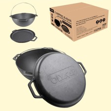 Pentola da campeggio in ghisa Kazan 15 L COPERCHIO PADELLA Kazan caldaia adatta per Utschak 12 L