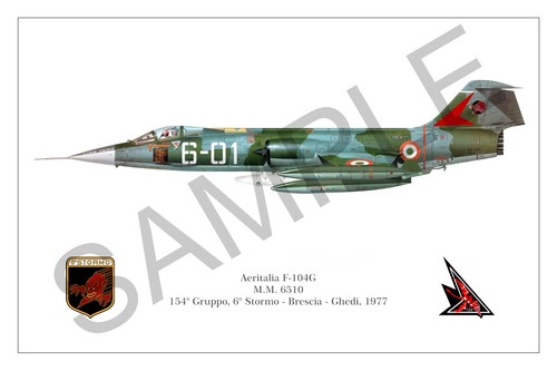 104g squadron print poster - f-104g,