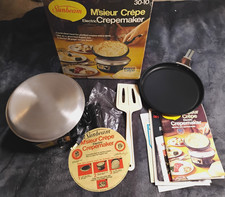 Crepiera elettrica vintage 1976 Sunbeam 30-10 M'Sieur completa di scatola aperta PULITA!