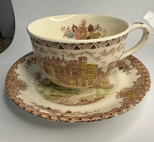 Tazza piattino vintage brown - piattino,