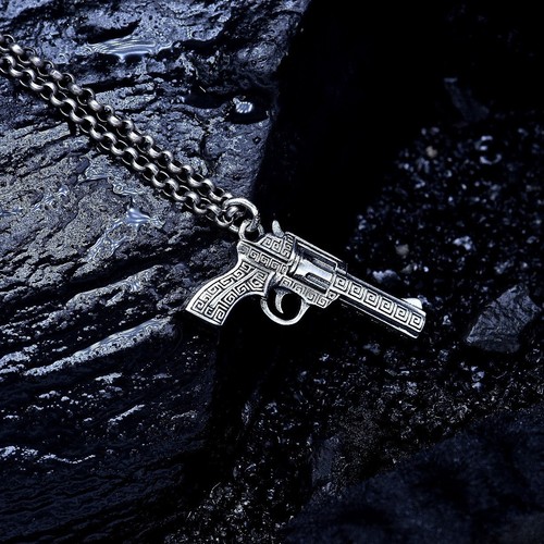 Ciondolo uomo revolver chiave