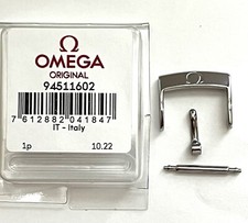 Chiusura originale Omega 16 mm argento POLISHED #94511602 per cinturino 16 mm all'estremità della fibbia