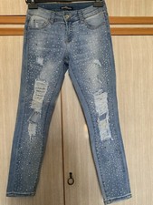 ATTUALI JEANS DONNA MISS BON BON  Tg  40 Ottime Condizioni Strappati Con Strass
