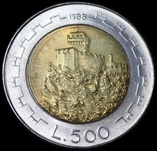 San Marino 500 Lire 1988