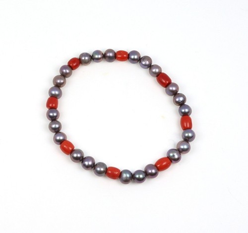 Bracciale perle coralli - bracciale, di