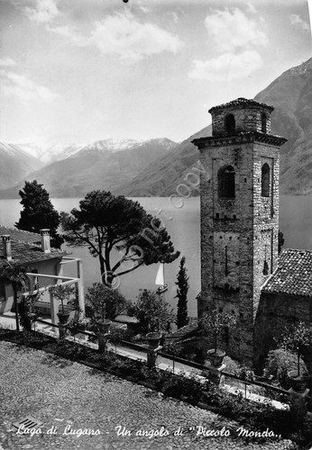 Cartolina lago lugano - cartolina, di