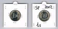 SPAGNA DA ROTOLINO MONETA 1 EURO ANNO 2002 FDC TENUTA IN OBLO