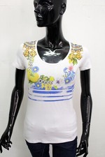 Maglia Liu Jo T-Shirt Donna Taglia XS Bianco Maglietta Estiva Cotone Logo Woman