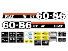 KIT ADESIVI TRATTORE FIAT 60-86 DT FRUTTETO COMPLETO DI SIMBOLI E AVVERTENZE