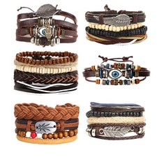 Bracciale intrecciato in pelle