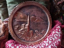 Piatto ornamentale in rame con