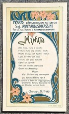 Menu - Piemonte - CARAMAGNA - 25 settembre 1905 - Liberty - Tartufo - CASSINI