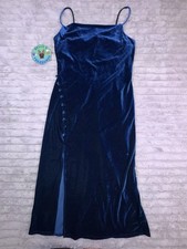 Donna XS blu velluto collo