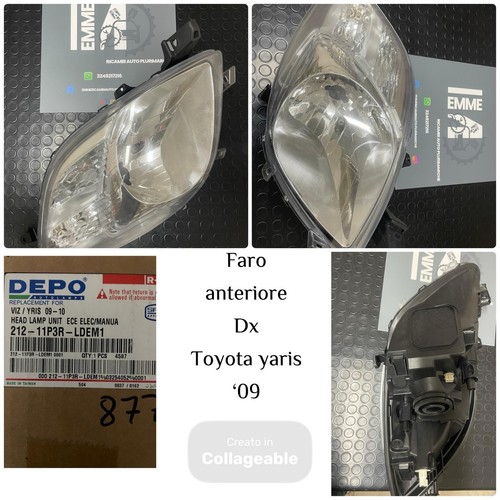 Faro anteriore toyota yaris - dx,