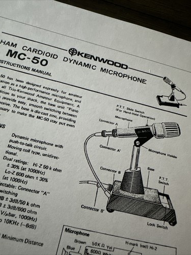 Kenwood microfono scheda - mc-50,