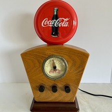 Coca Cola Quadrante Illuminato Legno AM FM Radio Vintage Funzionante