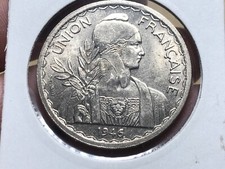 1 Piastre con bordo di sicurezza FDC Nikel 1946 monete indocine vintage_negozio LDP.