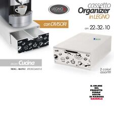 CASSETTO ORGANIZER CONTENITORE PORTA CAPSULE E CIALDE CAFFE' LEGNO ART.61512