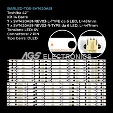 KIT 14 BARRE STRIP LED TV TOSHIBA SVT420A81-REV03-L-TYPE/R 42L7453D
