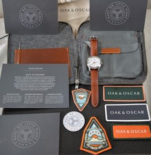 Oak & Oscar - The Humboldt GMT - Quadrante Bianco - Meccanico Automatico - Cinturini Ex