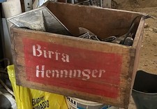 Cassetta in legno Birra Henninger Anni 50