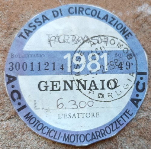 Bollo aci 1981 - bollo, moto