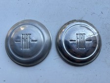 2 BORCHIE COPPE RUOTA FIAT 600 PRIMA 1 SERIE ANNI 50 IN ALLUMINIO WHEEL CUPS