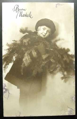 Cartolina buon natale - natale, bambina