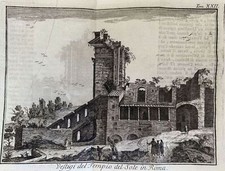 THOMAS SALMON VESTIGI DEL TEMPIO DEL SOLE IN ROMA ROME 1759 ARCHEOLOGIA