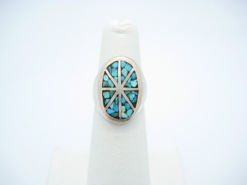 Anello ovale intarsiato