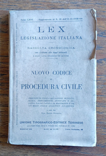 Codice procedura civile 1940 - codice,