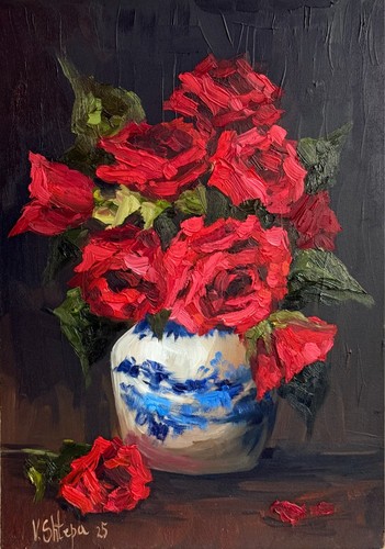 Dipinto olio originale rose