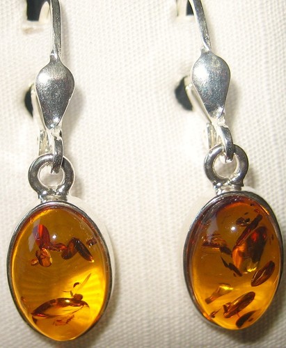 Orecchini ambra cabochon