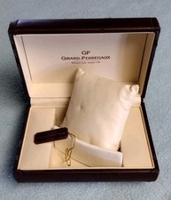 Scatola orologio VINTAGE ORIGINALE GIRARD PERREGAUX e cassa in pelle rossa, possibilmente GP90?