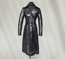 Trench pelle donna nero