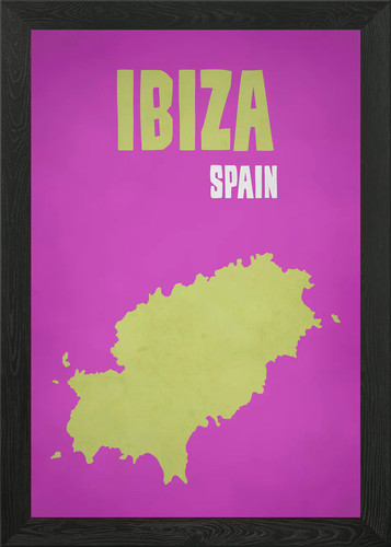 Ibiza spagna map poster arte - spagna,