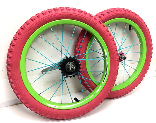 Set ruote bici verde - set,